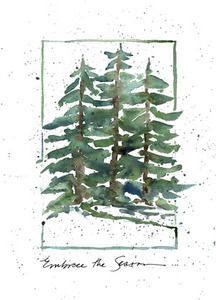 216x300 Holly Christmas Card Handmade From An Original Watercolour - Watercolor Christmas Tree Cards