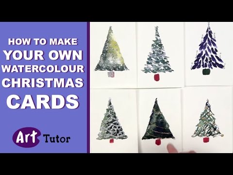 480x360 Paint Your Own Christmas Cards In Watercolor - Watercolor Christmas Tree Cards
