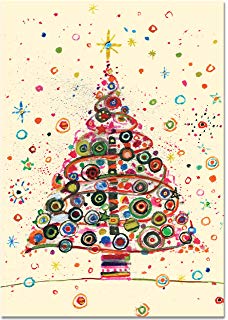 228x320 Watercolor Ornaments Small Boxed Holiday Cards (Christmas Cards - Watercolor Christmas Tree Cards