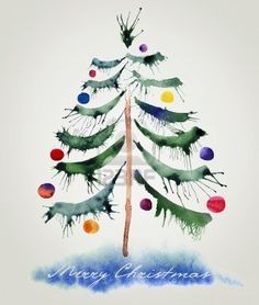 236x278 Christmas Tree Watercolor Painting Watercolor - Watercolor Christmas Tree Cards