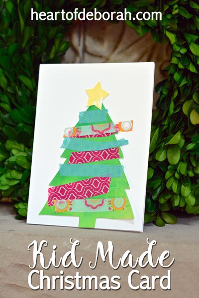 400x600 Kids Christmas Greeting Cards Kid Made Christmas Card Using - Watercolor Christmas Tree Cards