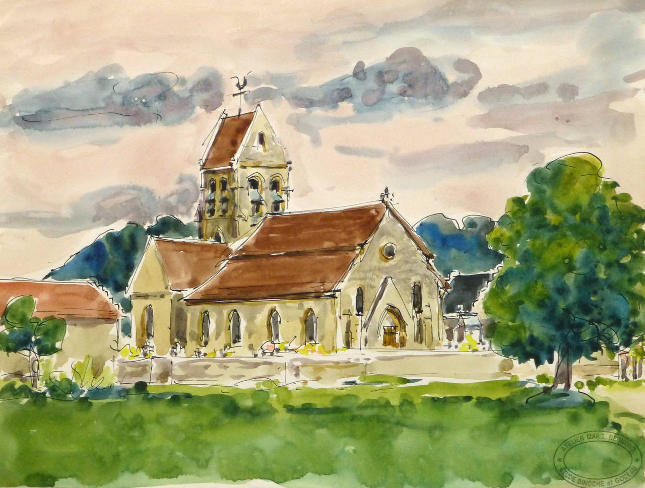 1280x969 Marguerite Bermond - Watercolor Church