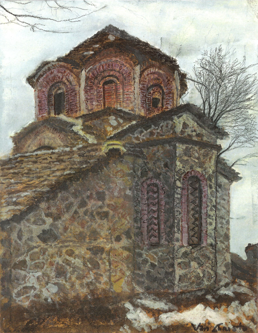 900x1160 Mborja Church, Watercolor The Frosina Information Network - Watercolor Church