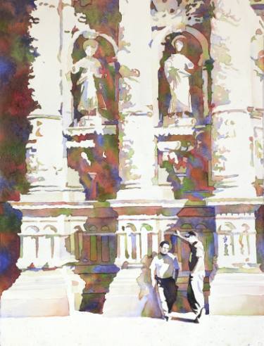 375x492 Watercolor Church Paintings For Sale Saatchi Art - Watercolor Church