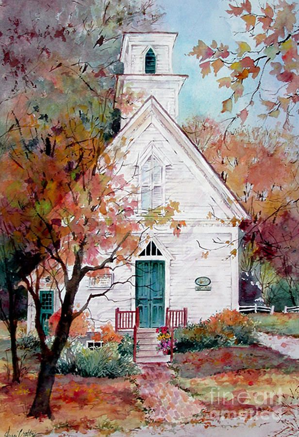 616x900 Church Painting - Watercolor Church Painting