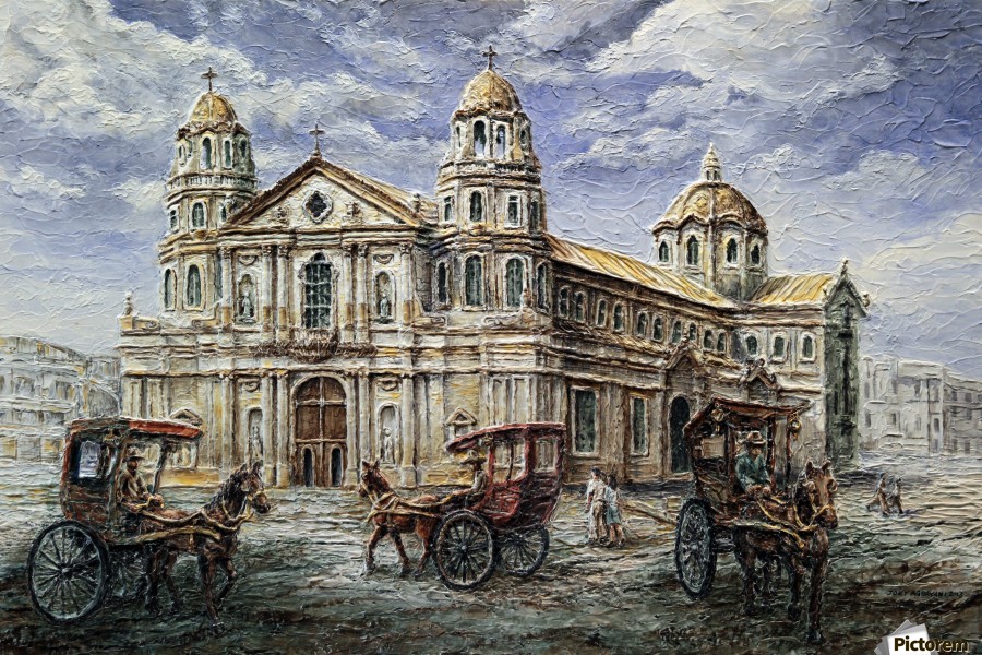 900x600 Quiapo Church 1900s - Watercolor Church Painting