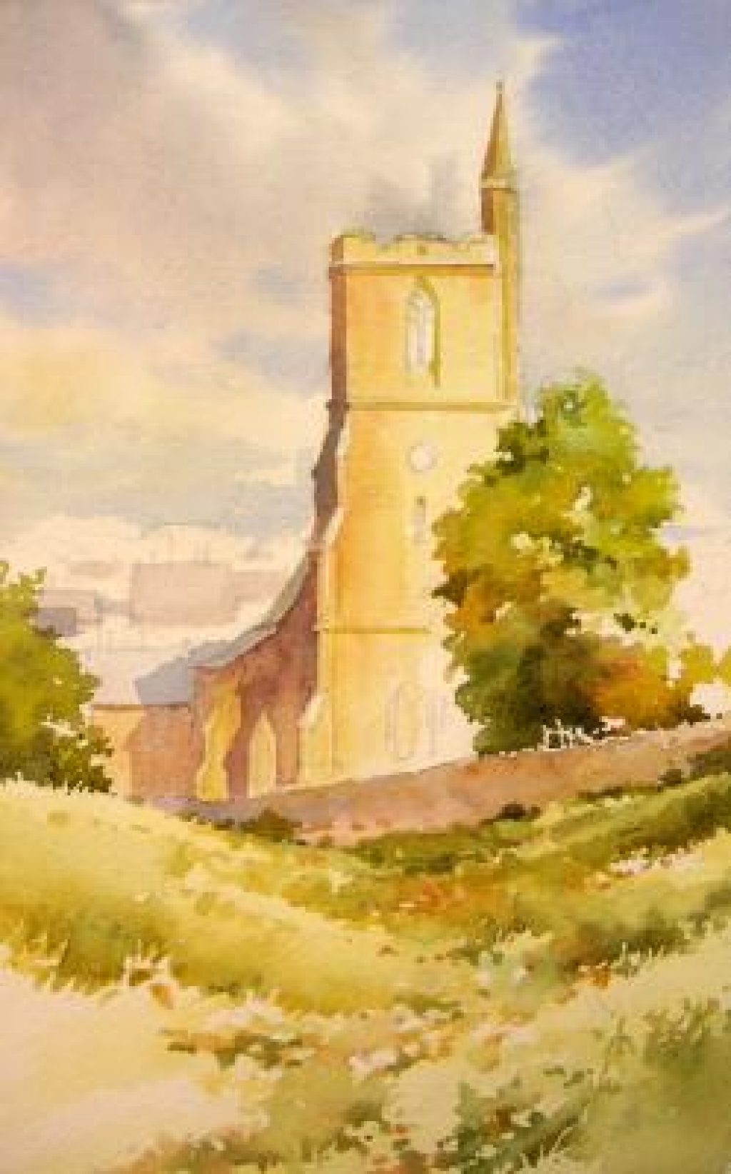 1024x1644 Watercolor Painting Lesson English Church Roland Lee - Watercolor Church Painting