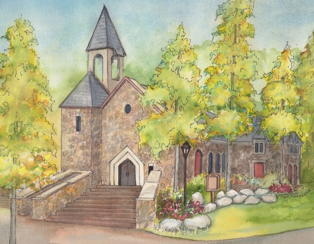 618x481 Watercolor Painting Of Church And Other Wedding Venues Home - Watercolor Church Painting
