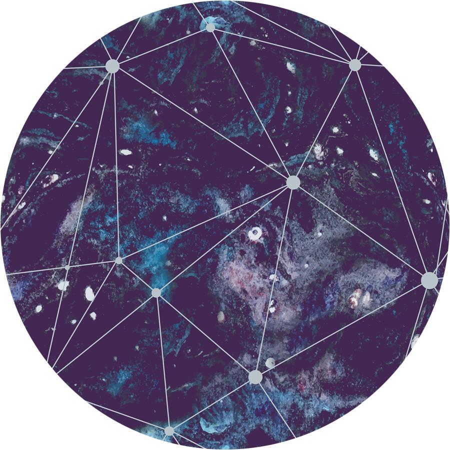 900x900 Cosmic Watercolor Circle Wall Decal Wallsneedlove - Watercolor Circle