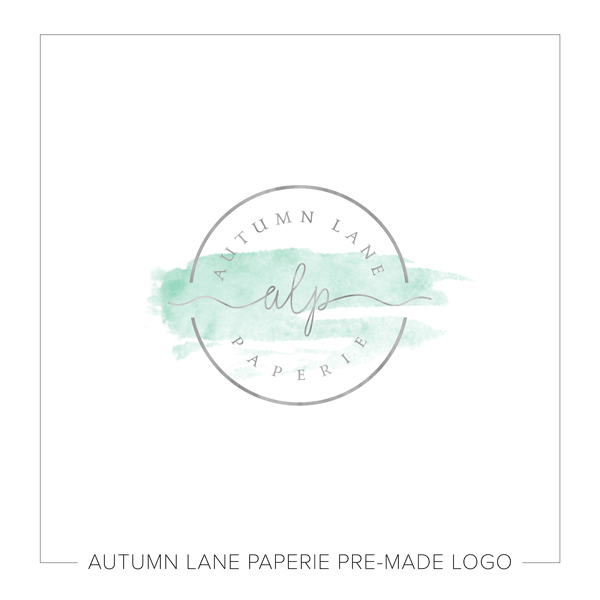 600x600 Teal Watercolor Circle Logo I60 Autumn Lane Paperie - Watercolor Circle