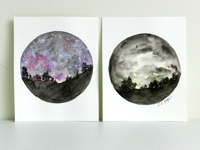 650x488 How To Paint A Night Sky In Watercolor Two Tutorials - Watercolor Circle Art