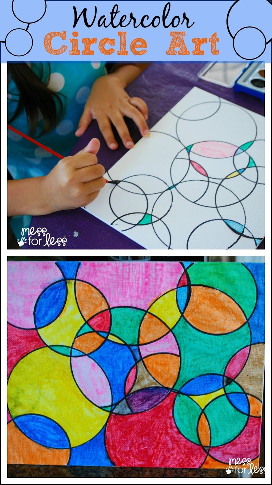 898x1600 Kids Art Projects - Watercolor Circle Art