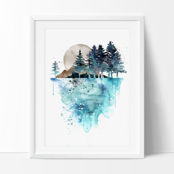354x354 Shop Painting Trees In Watercolor On Wanelo - Watercolor Circle Art