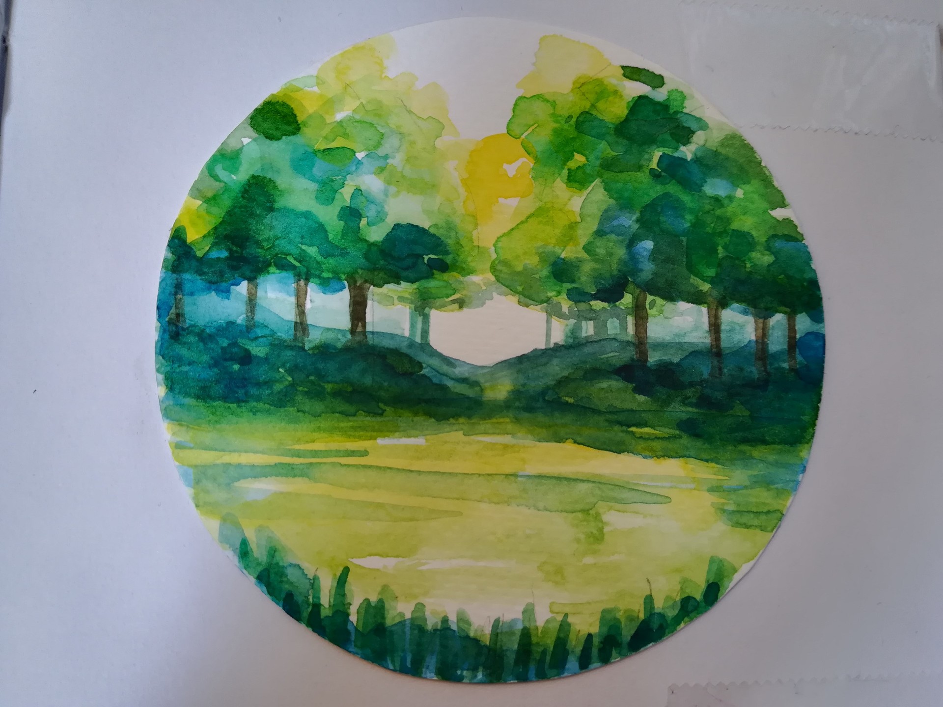 1920x1440 Spring Wind - Watercolor Circle Art