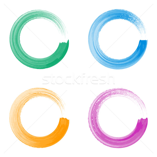 600x600 Colorful Vector Watercolor Circle Brush Strokes Vector - Watercolor Circle Vector