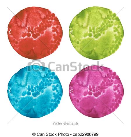 450x470 Colorful Watercolor Circles. Vector. Eps 8. - Watercolor Circle Vector