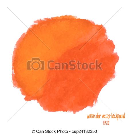 450x470 Designed Abstract Watercolor Background, Design Element. Orange - Watercolor Circle Vector