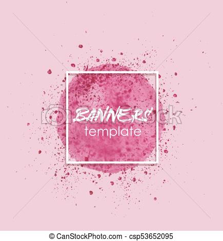 435x470 Pink Watercolor Circle Splashes, Design Element. Vector Illustration. - Watercolor Circle Vector