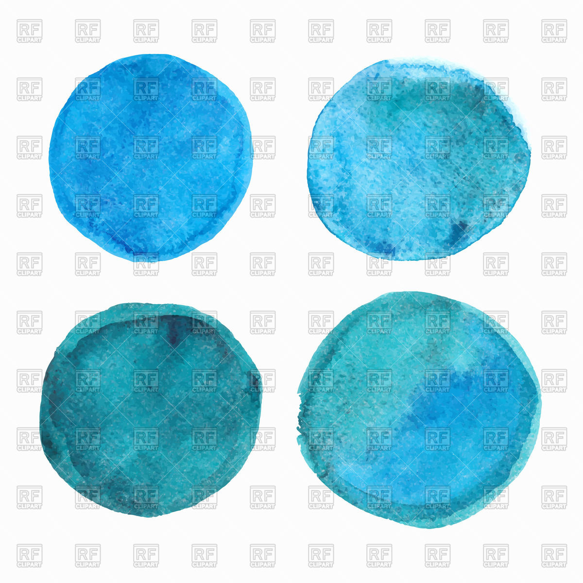 1200x1200 Set Of Blue Watercolor Circles Vector Image Vector Artwork Of - Watercolor Circle Vector