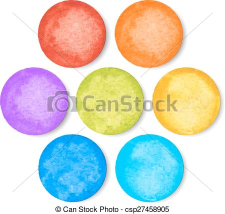 450x428 Set Of Watercolor Circles, Vector Illustration. - Watercolor Circle Vector