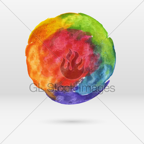 500x500 Vector Abstract Multicolor Watercolor Circle Gl Stock Images - Watercolor Circle Vector