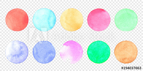 500x250 Vector Pastel Watercolor Circle Set. Color Smear Of Watercolour - Watercolor Circle Vector