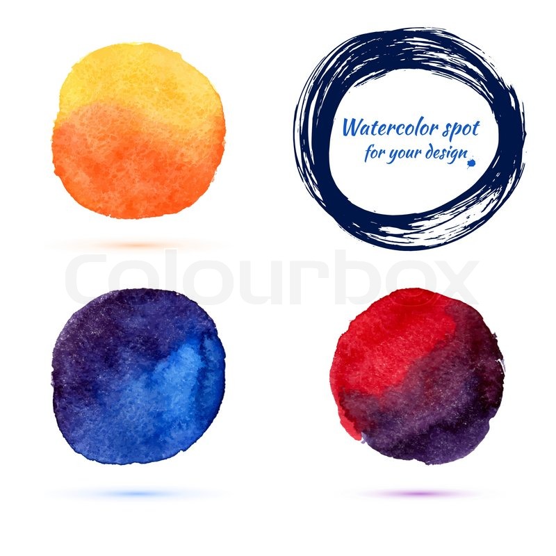 800x800 Watercolor Brush Strokes And Circle Splashes. Drawing Created In - Watercolor Circle Vector