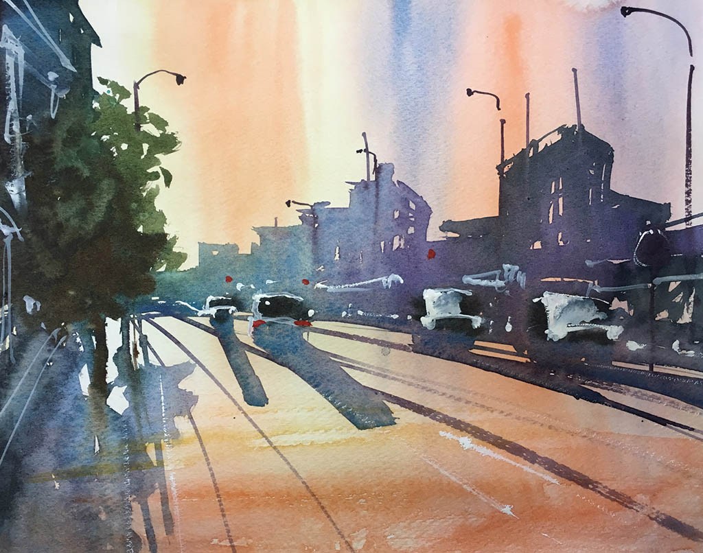 1024x806 ~ Guest Artist 100 Watercolor Paintings Of City - Watercolor City