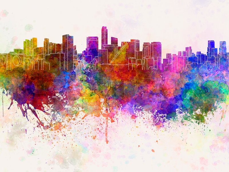 800x600 Mexico City Skyline In Watercolor Background Stock Photo Colourbox - Watercolor City