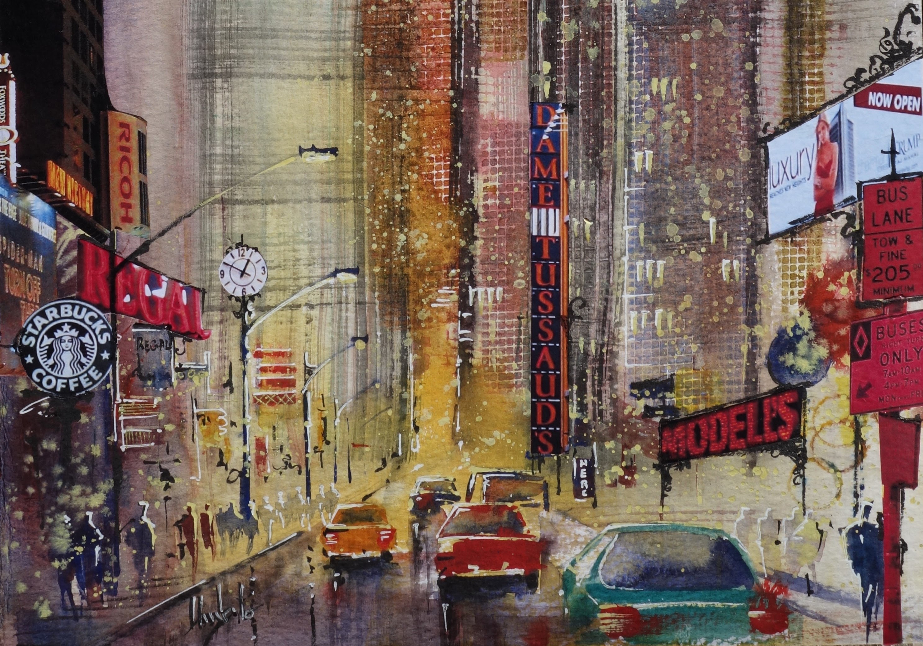 2973x2083 Watercolor Cityscape - Watercolor City