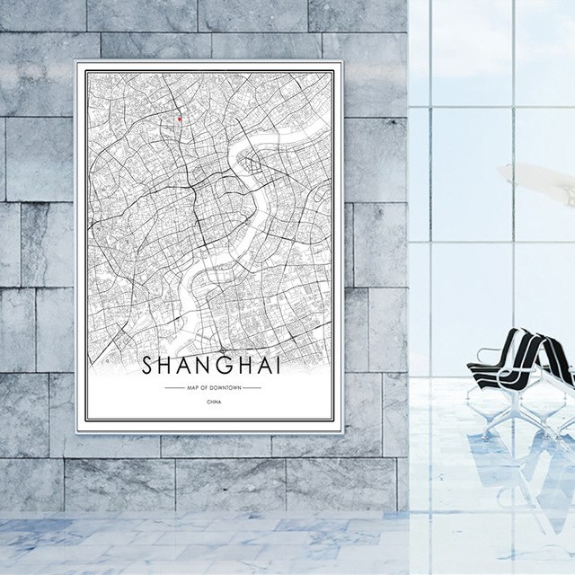 640x640 City Atlasmap Painting By Numbers Fancy Abstract Decorative Wall - Watercolor City Map