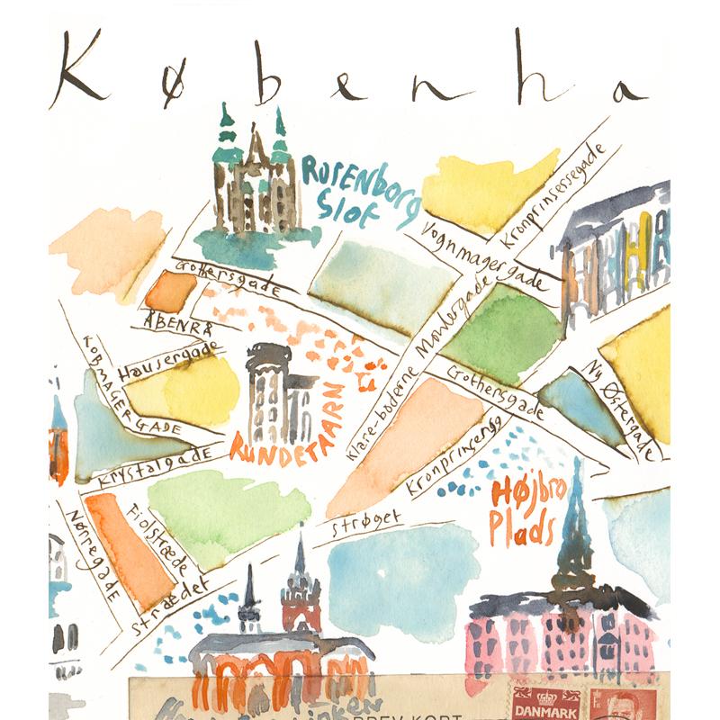 Watercolor City Map at PaintingValley.com | Explore collection of ...