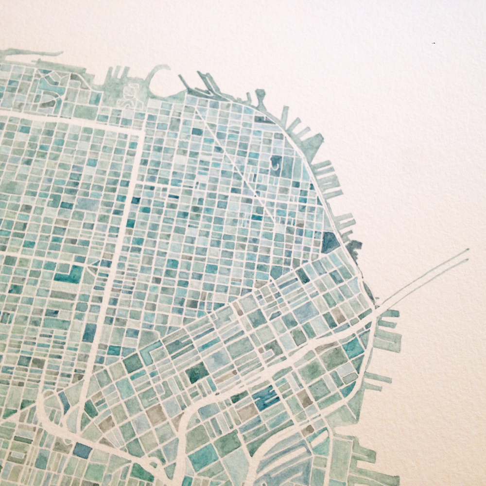 Watercolor City Map at PaintingValley.com | Explore collection of ...