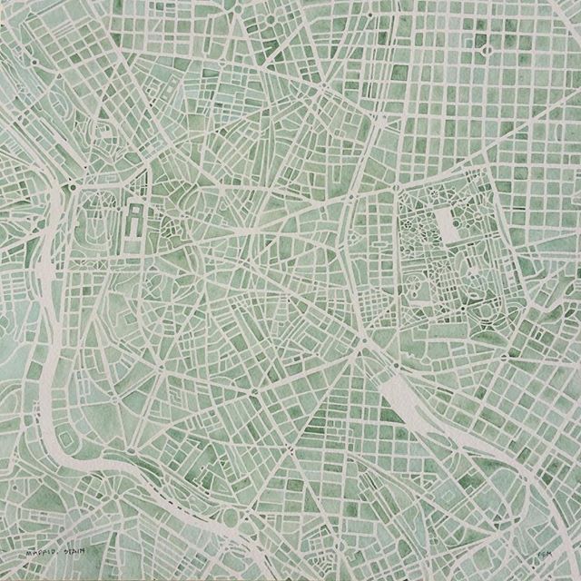 640x640 Summit Ridge Studio Madrid Watercolor City Map - Watercolor City Map