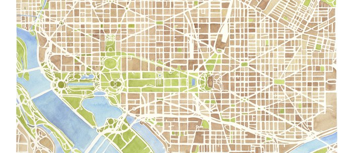 700x304 Washington Dc Watercolor City Map Coffee Mug By Aemcdraw Society6 - Watercolor City Map