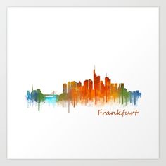 Watercolor City Skyline