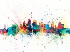 236x176 31 Best Watercolor City Scapes Images Watercolor - Watercolor City Skyline
