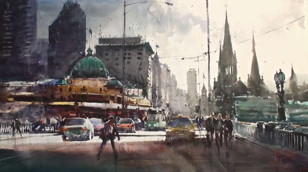 1000x557 Three Amigos Paint Watercolor Cityscape Artistsnetwork.tv - Watercolor Cityscape