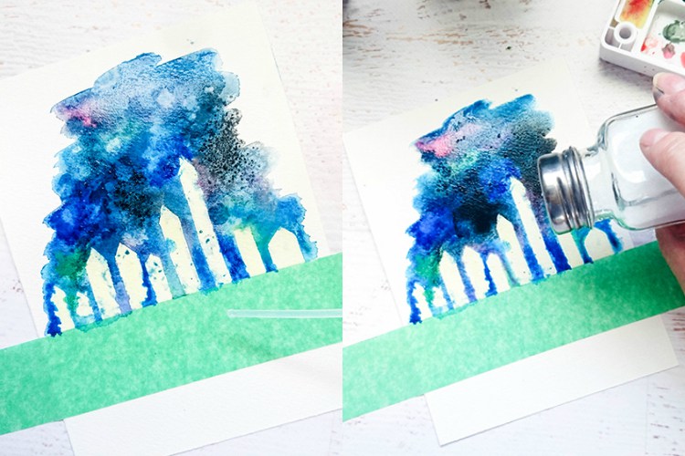 750x500 Watercolor Galaxy Cityscape Diy - Watercolor Cityscape