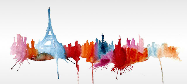 640x290 Watercolor Cityscape Drawings By Elena Romanova - Watercolor Cityscape