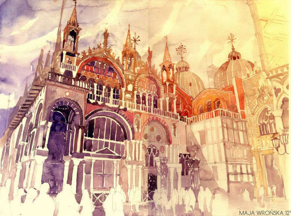 600x446 Wordly Architectual Watercolors Watercolor Cityscapes - Watercolor Cityscape