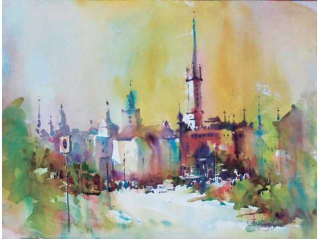 640x480 Fealing Lin To Demonstrate Her Art - Watercolor Cityscape