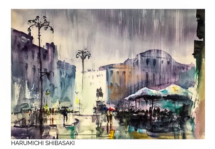 750x520 How To Paint A Rainy Cityscape, Milan Watercolor Tips Steemit - Watercolor Cityscape