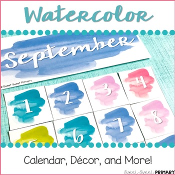 350x350 Watercolor Classroom Decor, Calendar, And More By Sweet Sweet Primary - Watercolor Classroom