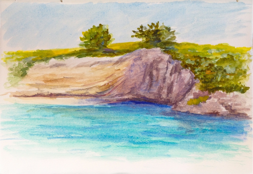869x600 L U I S - Watercolor Cliffs