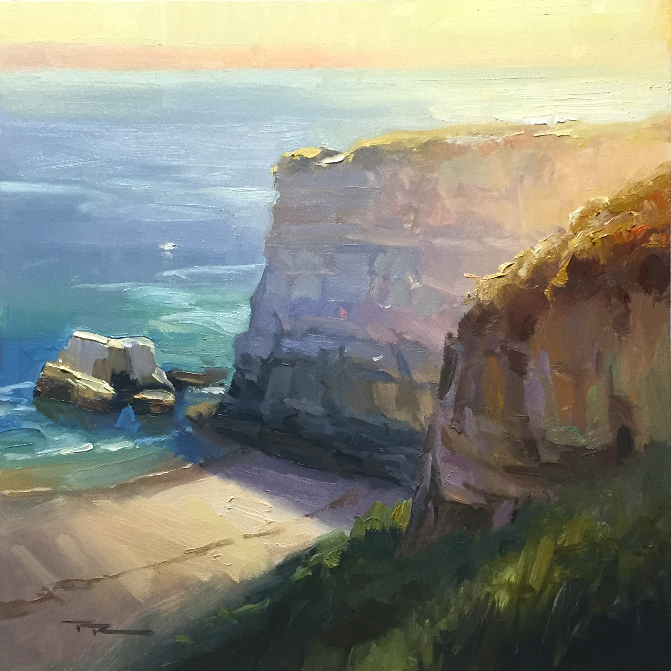 2308x2308 Online Painting Workshop 44 California Cliffs. - Watercolor Cliffs