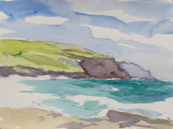 570x424 Painting Through The Irish Countryside Barbara Ernst Prey - Watercolor Cliffs