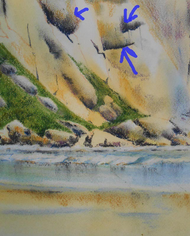 643x800 Rocks And Cliffs Over Watercolor Underpainting - Watercolor Cliffs
