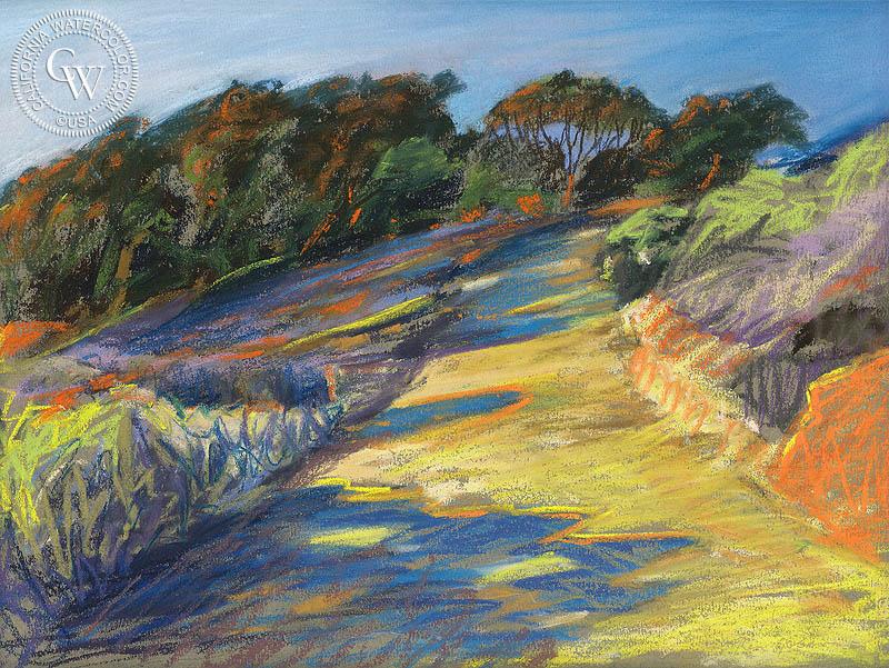 800x601 Sunset Cliffs Walk, An Original Pastel By Ken Goldman California - Watercolor Cliffs