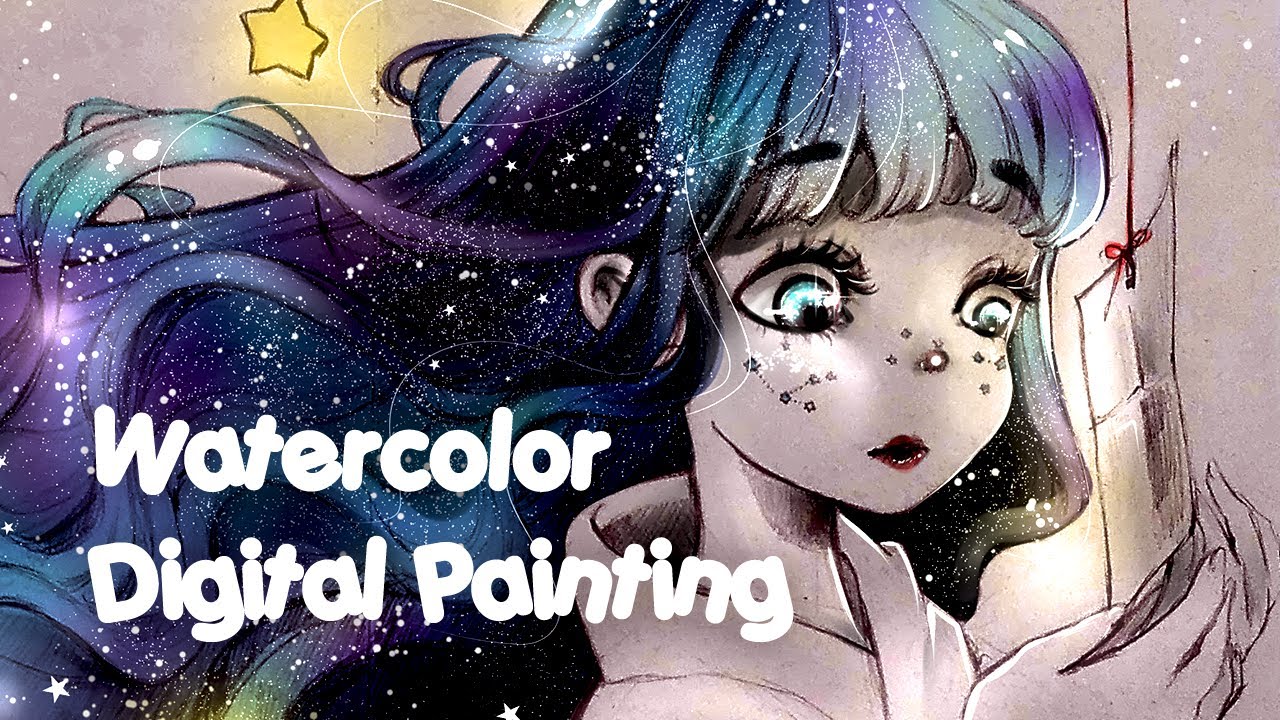 1280x720 Digital Painting Watercolor - Watercolor Clip Studio Paint